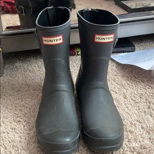 Hunter Mini Boots. Charcoal Grey. Size 8.